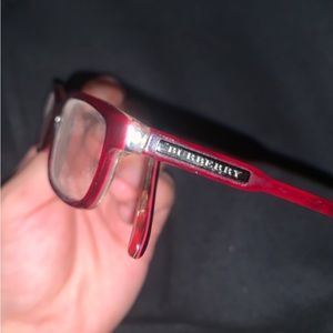 Burberry non-prescription red glasses